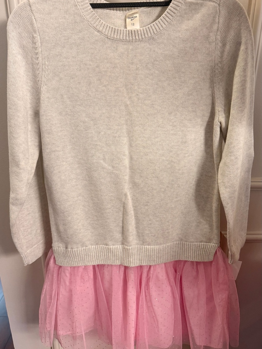 OshKosh B'gosh Cream Sweater with Pink Tulle Skirt